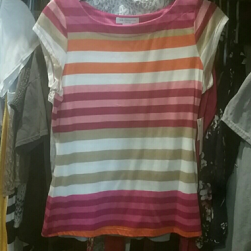 Cap sleeve PETITE Liz Claiborne knit top